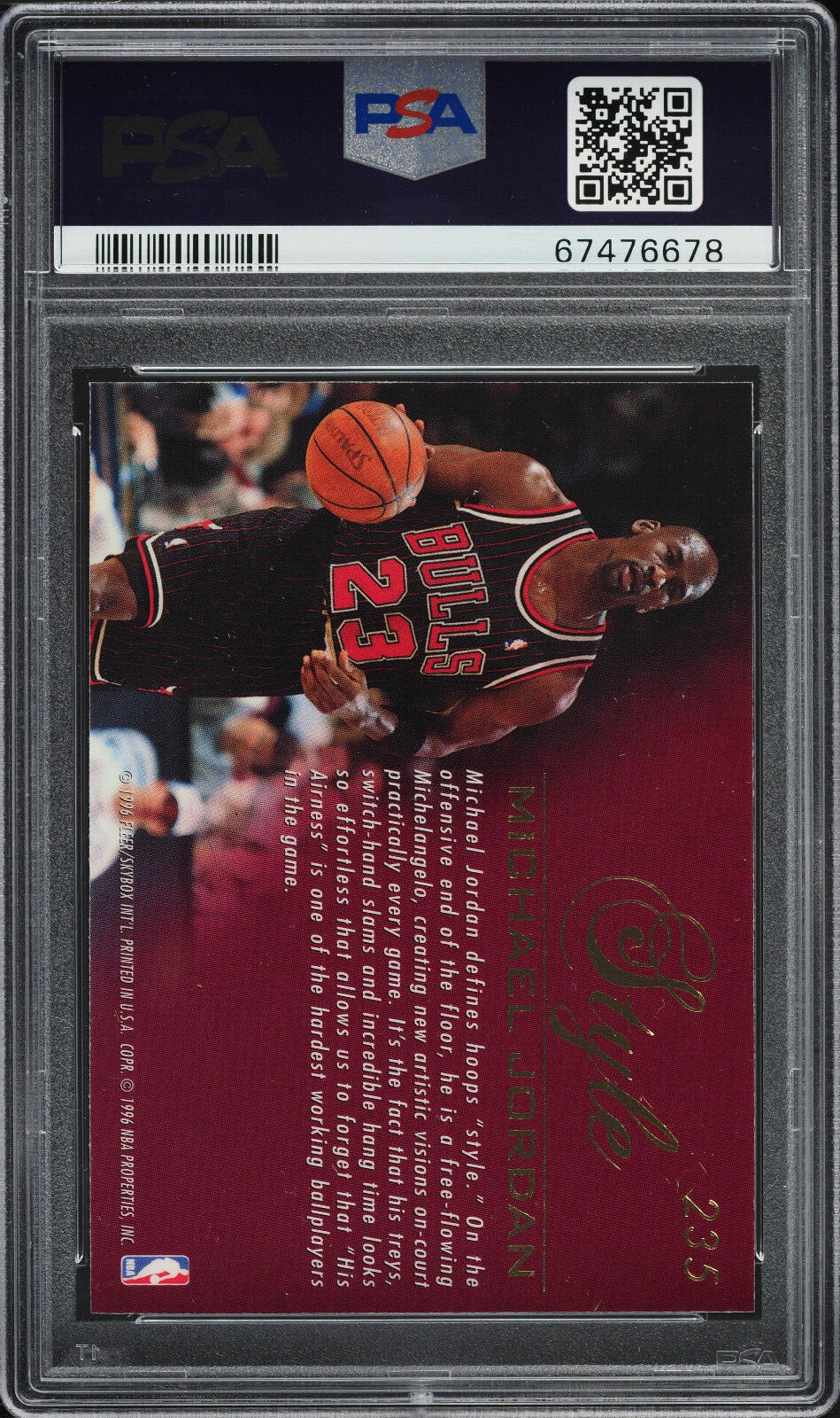 1995 Flair Basketball Michael Jordan 235 Psa 9 Mint 1