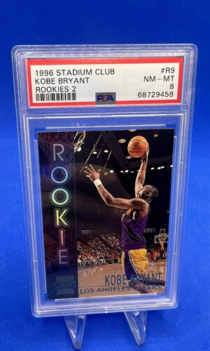 1996-97 Stadium Club Kobe Bryant Rookies 2 RC Card #R9 PSA 8 NM-Mint Lakers