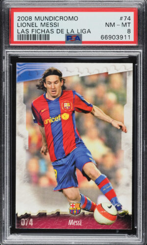 2008 Mundi Cromo Las Fichas De La Liga Lionel Messi #74 PSA 8 NM-MT