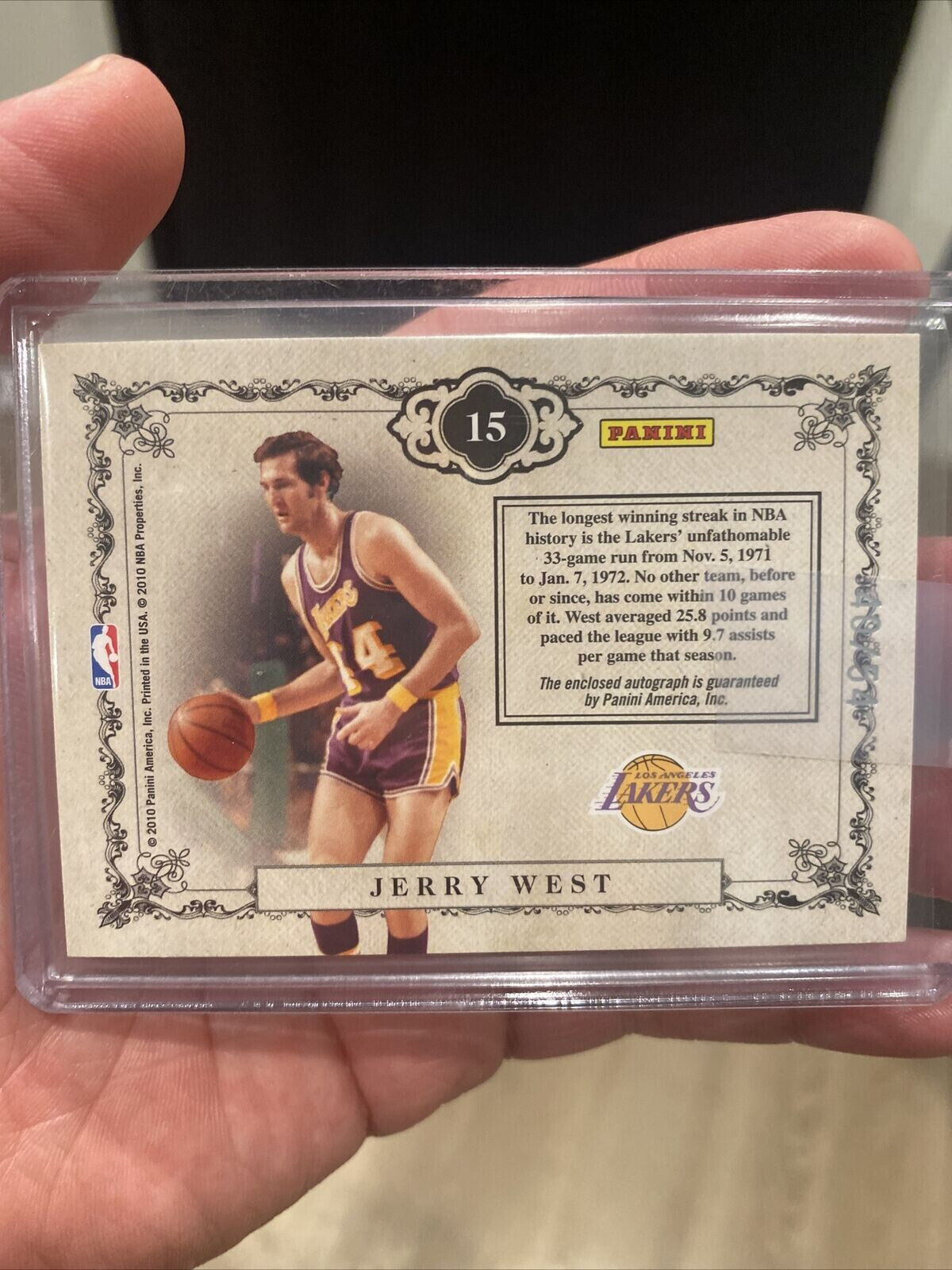 2009 10 National Treasures Jerry West Signature Patches Auto 4054 Lakers 1