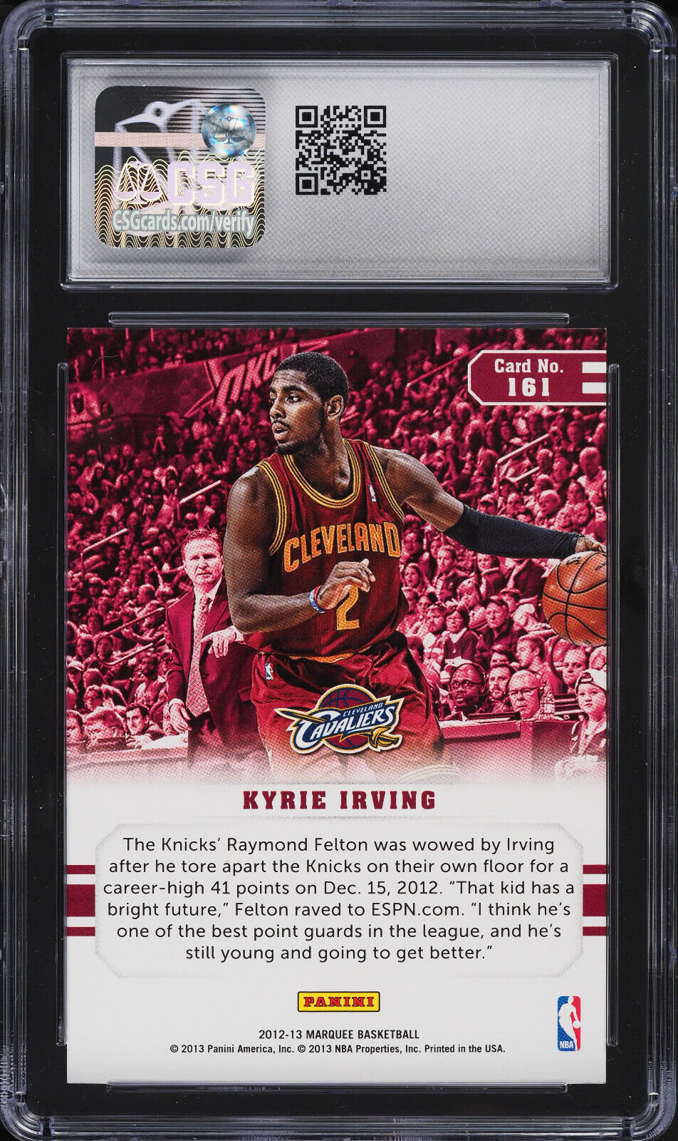 2012 Panini Marquee Kyrie Irving Rookie 161 Csg 9 Mint 1
