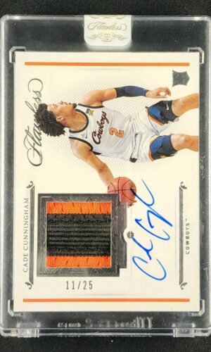 2021 Panini Flawless Collegiate Cade Cunningham ROOKIE PATCH AUTO /25 MBA AUTH