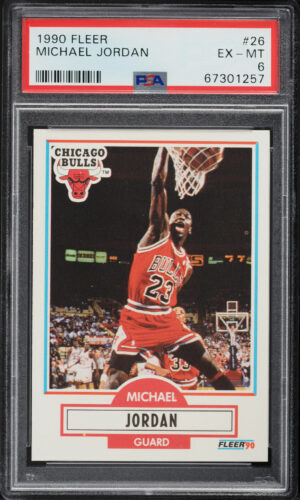 MICHAEL JORDAN 1990 Fleer #26 Chicago Bulls HOF PSA 6 EX-MT MVP GOAT